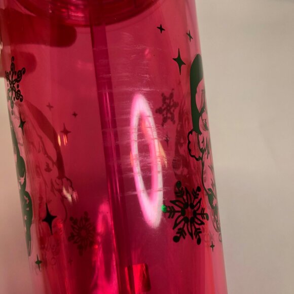 Dolly Parton Christmas 21.5 oz Pink Plastic Tumbler with Straw Green Lid New - Picture 4 of 16